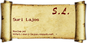 Suri Lajos névjegykártya